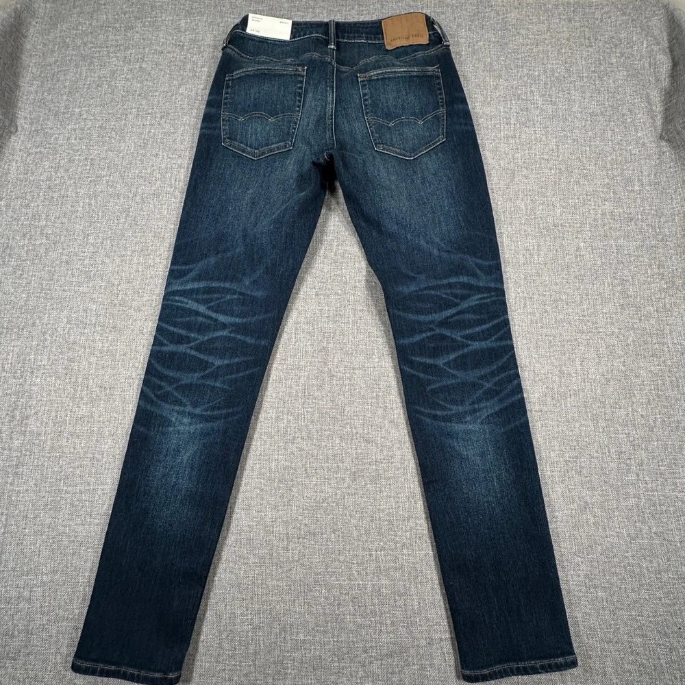 American Eagle Athletic Skinny Jeans Mens 29x32 Dark Wash Airflex Stretch NEW